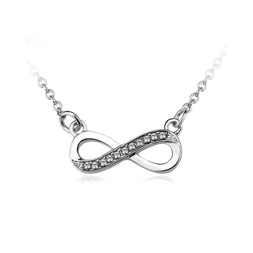 Infinity Design Micro-Pav'e White Gold Necklace