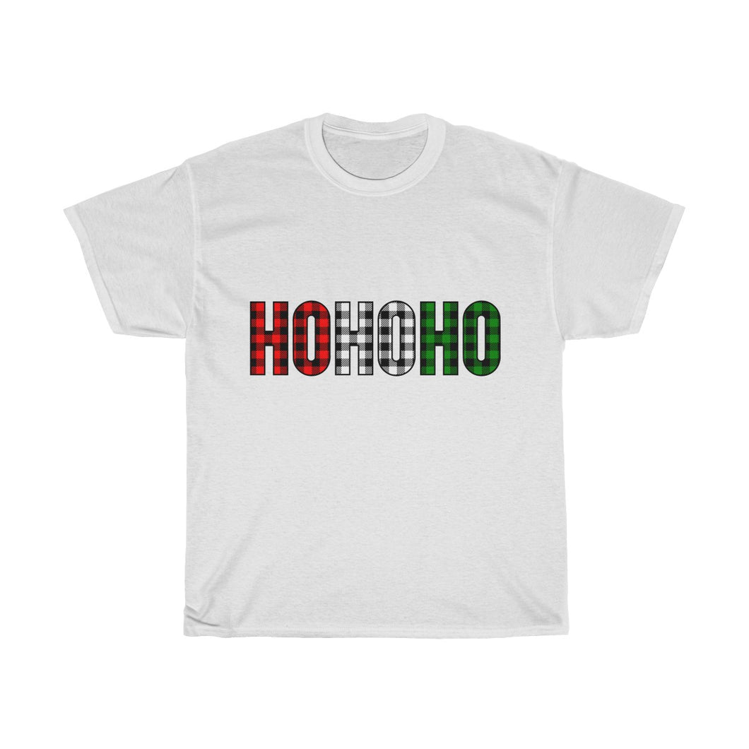Unisex Plaid Ho Ho Ho Cotton Tee