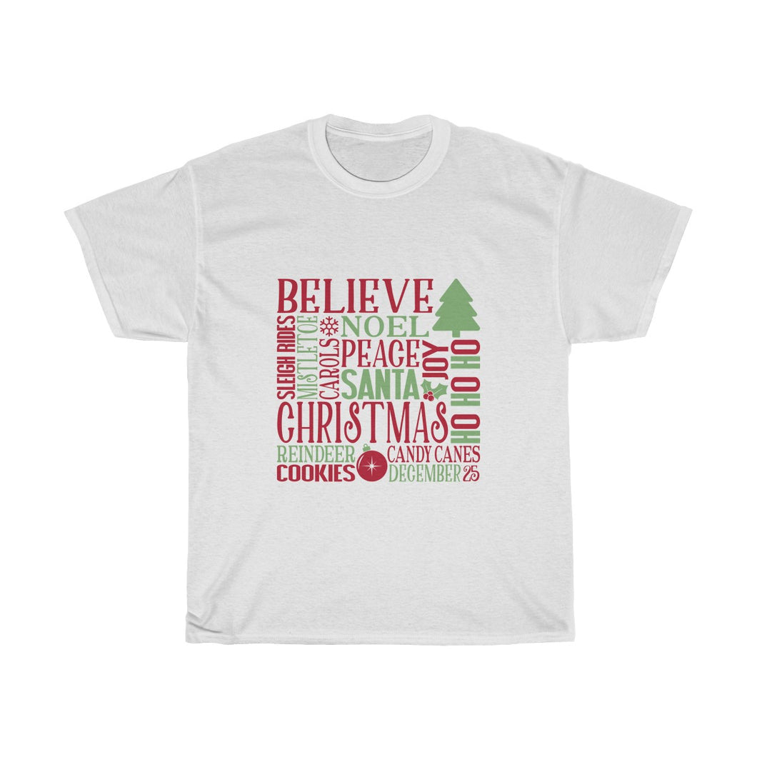 Unisex Believe Word Block Cotton Tee