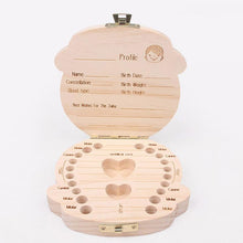 Load image into Gallery viewer, Wooden Baby Milk Teeth Box for Recording Baby Growth