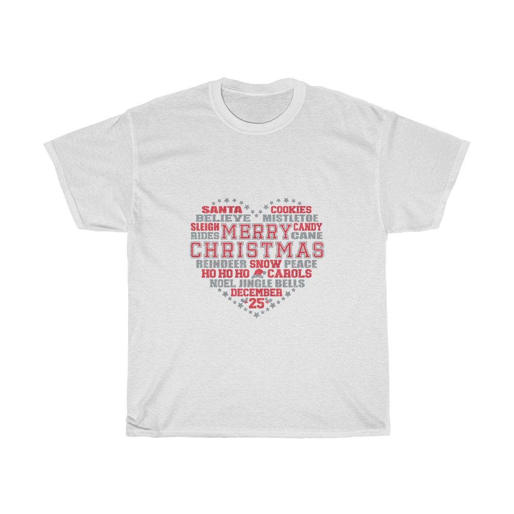 Unisex Believe Word Blok Heart Cotton Tee