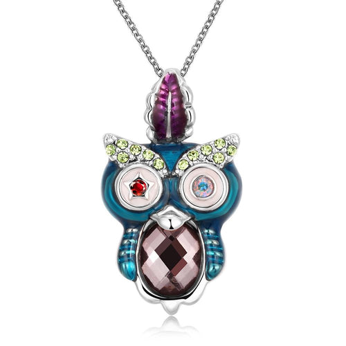 Swarovski Elements Owl Pendant Necklace