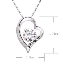 Load image into Gallery viewer, Swarovski Crystals Daddys Girl - Pave Heart  Necklace