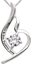 Load image into Gallery viewer, Swarovski Crystals Mother and Son Forever Love - Pave Heart  Necklace