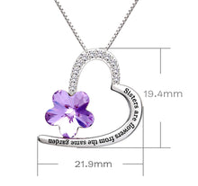 Load image into Gallery viewer, Swarovski Crystals Amethst Flower - Sisters are flowers from the same garden  Necklace