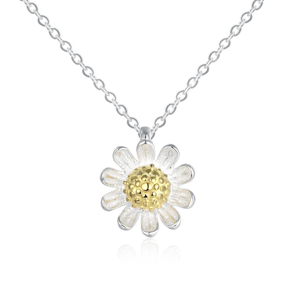 Sterling Silver Daisy Flower Necklace