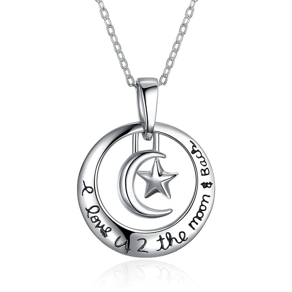 Sterling Silver Love You To The Moon & Back Necklace