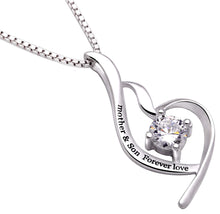 Load image into Gallery viewer, Swarovski Crystals Mother and Son Forever Love - Pave Heart  Necklace