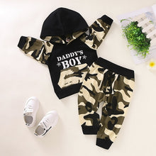 Load image into Gallery viewer, Toddler Baby Infant Boy Clothes set daddy&#39;s boy letter print  Camouflage hoodies sweatshirts Tops +Camo Pants Outfit Set D20