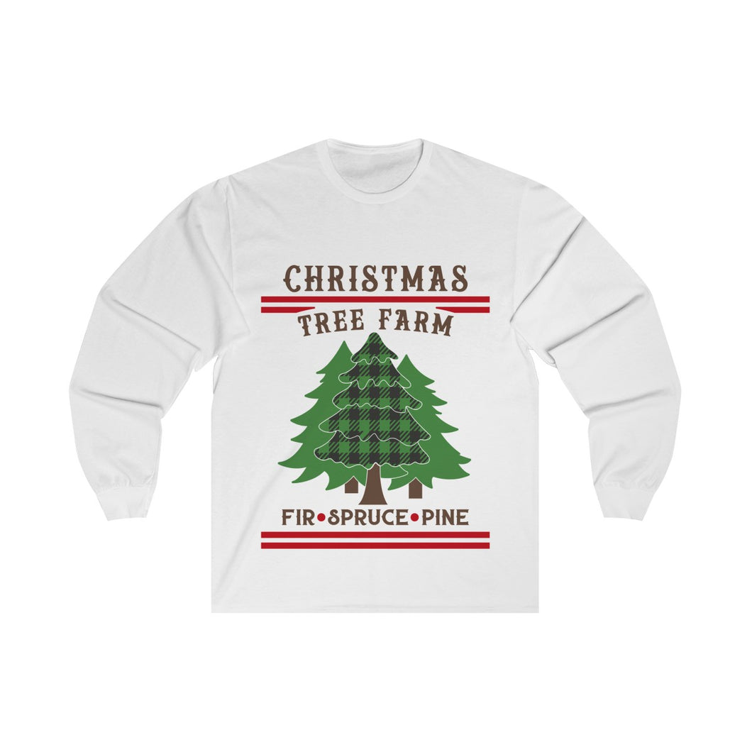 Unisex Long Sleeve Christmas Trees Tee